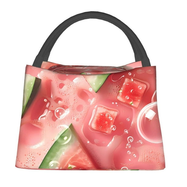 Fotbe Refreshing Watermelon Slices Bolsa Térmica Portátil con Estampado, Bolsa de Entrega de Alimentos Aislada, Bolsa Reutilizable de Gran Capacidad para Comidas y Supermercado