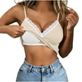 thumbnail image 2 of Yourumao Womens Camisole Tops with Built in Bra V Neck Lace Trim Camis Slim Fit Adjustable Spaghetti Strap Tank Top for Summer Casual Wear, 2 of 7
