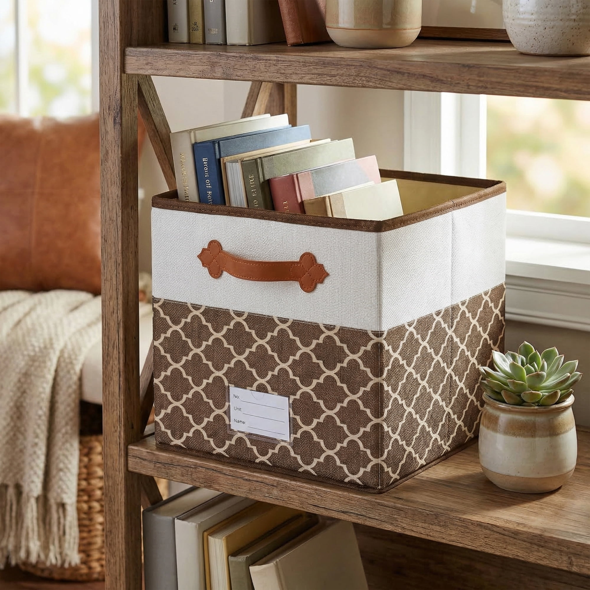 Unique Bargains Cube Collapsible Storage Basket for Organizing Clothes Books Coffee