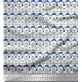 thumbnail image 1 of Soimoi Blue Rayon Fabric Teddy Bear Face Printed Craft Fabric by the Yard 42 Inch Wide, 1 of 3