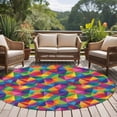 thumbnail image 4 of Round Rug 7Ft Washable Non-Slip, Colorful Geometric Circle Area Rugs for Living Room Bedroom, Modern Multicolor Abstract Motifs Indoor Floor Mats Carpet Runner for Home Decor Aesthetic, 4 of 8