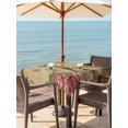 thumbnail image 4 of Square Outdoor Tablecloth with Umbrella Hole Retro Eiffel Tower Table Cloth Waterproof Patio Table Cover Watercolor Flower Blossom Butterfly Brown Zipper Tablecloths for Picnic Camping 60x60 Inch, 4 of 8