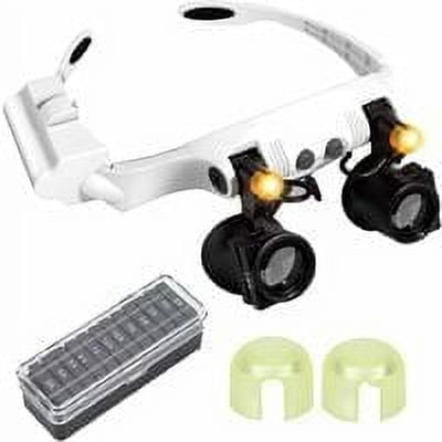 Stirnbandlupe mit LED-Licht, Multifunktions-LED-Kopfhalter mit 21 Kombinationslupen mit austauschbarer Linse HIASDFLS