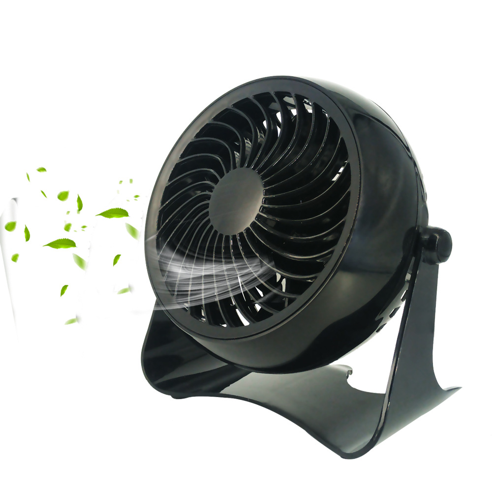 Powerful air circulator, black, with a 90degree head pivot, desktop