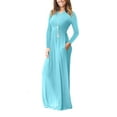 thumbnail image 2 of HAOMEILI Women Short/Long Sleeve Loose Plain Maxi Dresses Casual Long Dresses with Pockets, 2 of 4