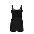 thumbnail image 4 of Taqqpue Women's Summer Casual Smocked Rompers Square Neck Sleeveless Loose Shorts Jumpsuit Beach Vacation Outfits with Pockets, 4 of 6