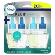 Febreze Odor-Fighting PLUG Air Freshener Refill, Heavy Duty Crisp Clean, (2) .87 fl oz Oil Refills