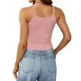 thumbnail image 4 of Olyvenn Women's Sleeveless Crop Tank Top Summer Fashion Slim Fit Scoop Neck Ribbed Knit Basic Crop Cami Shirts Tops Pink M, 4 of 6