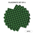 thumbnail image 3 of Placemats Set of 4 / 6, Green Gingham Buffalo Plaid Placemats for Dining Table Indoor/Outdoors Heat Resistant Washable Placemats 18" x 12", 3 of 8