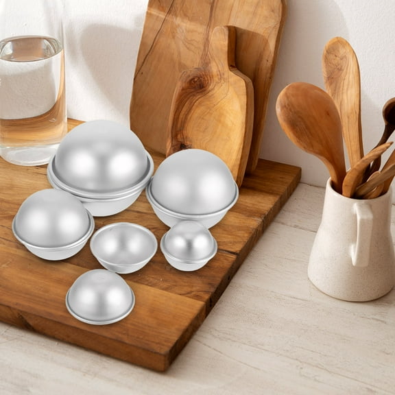 Masteelf 10pcs Aluminium Alloy Half Round Cake Mold Universal Hemisphere Baking Mould For Creative Cake Baking Supply Parties Baker Mold