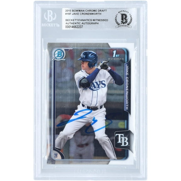 Jake Cronenworth Tampa Bay Rays Autographed 2015 Bowman Draft Chrome MLB #197 Beckett Fanatics Witnessed Authenticated Card - Fanatics Authentic Certified