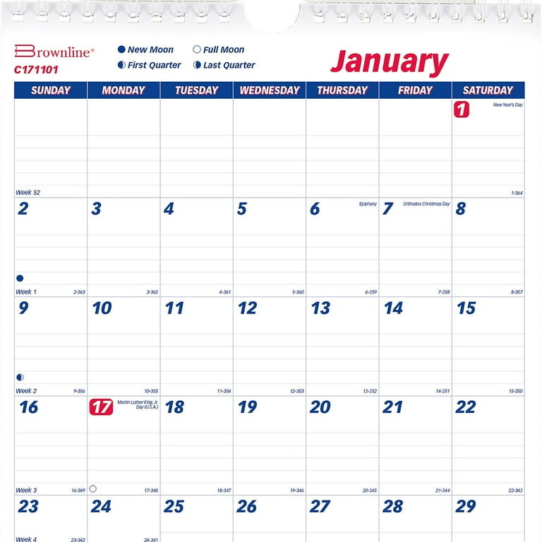 Twin-Wirebound Wall Calendar, One Month per Page, 8 x 11, White Sheets, 12-Month (Jan to Dec): 2024 Twin-Wirebound Wall Calendar, One Month per Page, 8 x 11, White Sheets, 12-Month (Jan to Dec): 2024