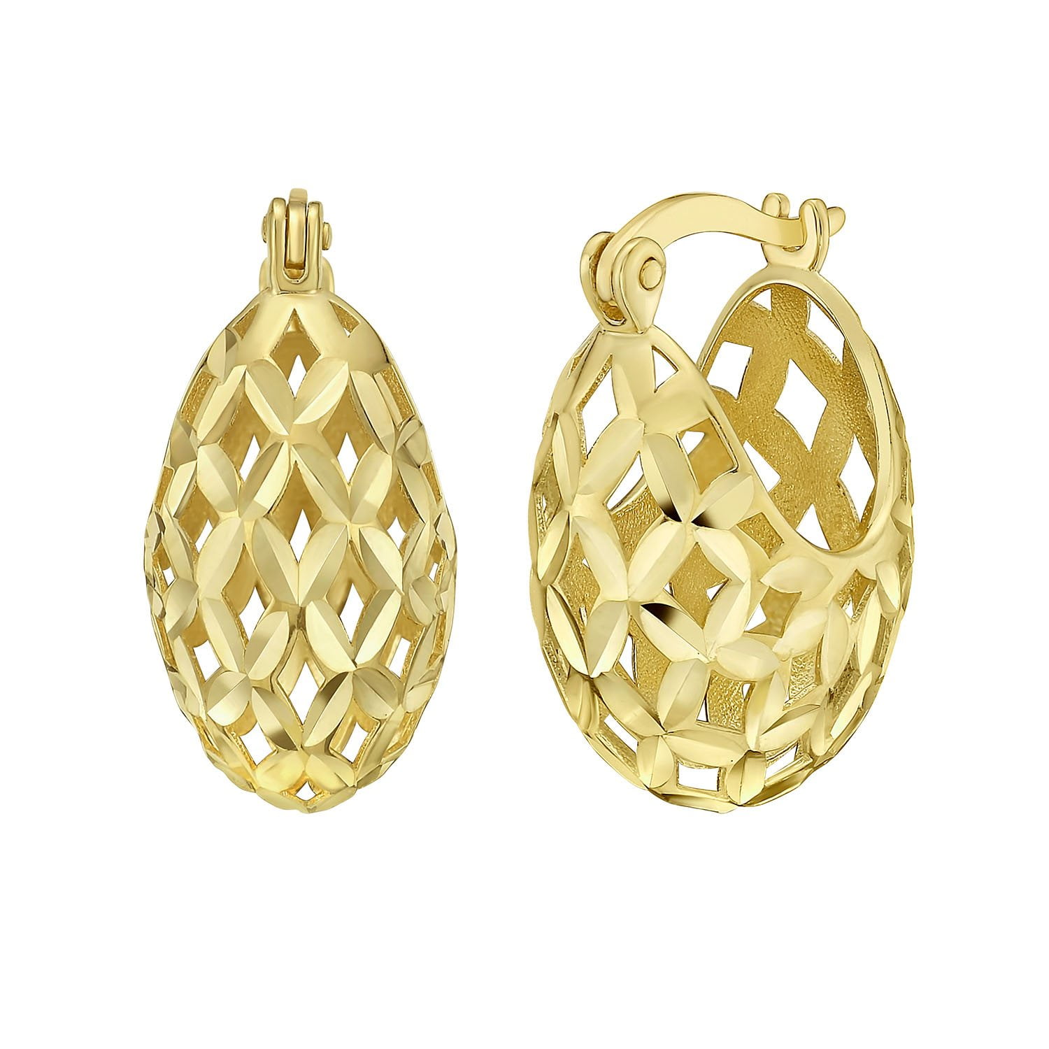 Open Filigree Hoop Earring in 14K Yellow Gold - Samsclub.com