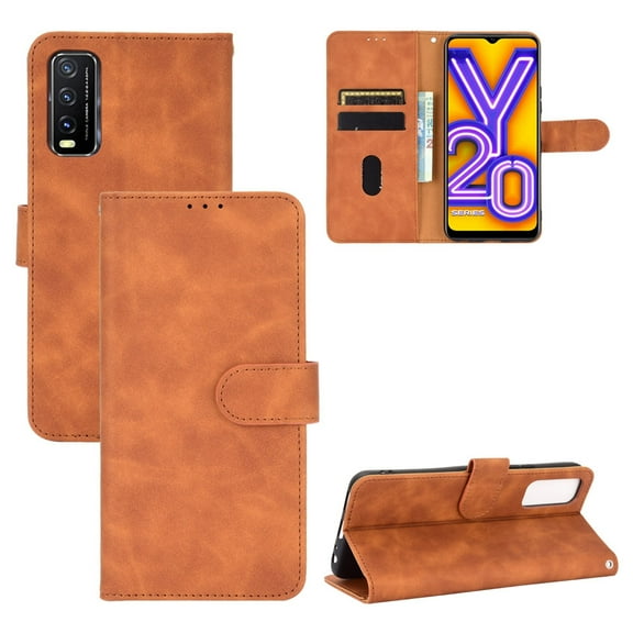 For Vivo Y20 / Y20i Solid Color Skin Feel Magnetic Buckle Horizontal Flip Calf Texture PU Leather
