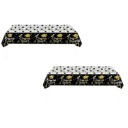 

Oleegame 2PC New Season Of Graduation Table Cloth Gold Adult First Year Graduation Party Table Cloth Table Cloth Disposable Party Decoration Table Cloth Black