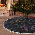 thumbnail image 6 of Rocae Lavender Flowers for Christmas Tree Skirt with Pom Pom Trim for Holiday Party for Holiday Home Decor Indoor Outdoor-48", 6 of 7