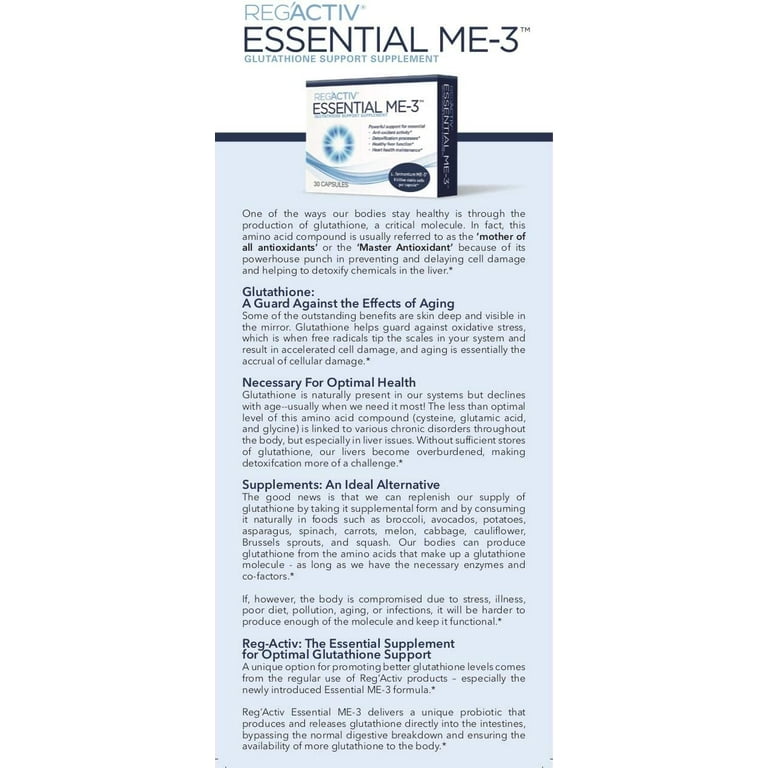 Reg'Activ Essential ME-3, 30 Probiotic Supplement Capsules for Gut Support  - Walmart.com