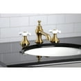 thumbnail image 2 of Kingston Brass KC7067PX Vintage 8 in. Widespread Bathroom Faucet, Brushed Brass, 2 of 5