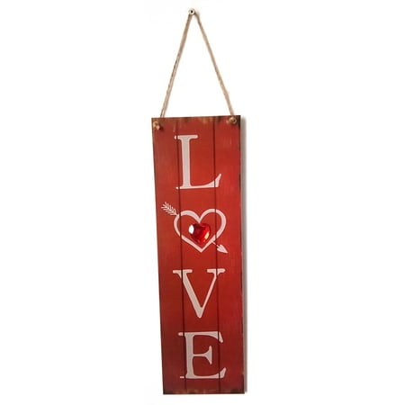 Door Plaques For Home Vintage Style Wooden Wall Hanging Decoration Board Handmade Rustic Signs Door Ornaments Plaque Hanger Holiday Valentine Gift ()
