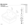 thumbnail image 4 of Kingston Brass GPKWS241917 Doriteal 24-Inch Ceramic Single Bowl Wall Mount Kitchen Sink with Strainer in Glossy White, 4 of 9