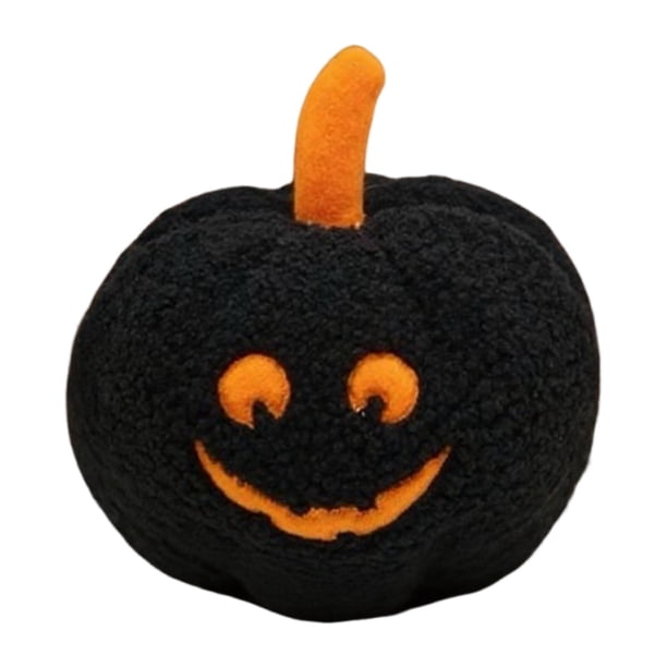 Cojín de juguete de calabaza de Halloween, accesorios 3D, lindo, cómodo y creativo. Negro