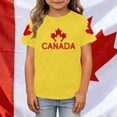 thumbnail image 2 of Girls' Summer Canada Day Print T Shirt Crew Neck Short Sleeve Casual Top Yellow 9 Y-10 Y, 2 of 4