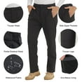 thumbnail image 4 of CHUANK Pantalon Coquille Souple Imperméable de Randonnée pour Hommes, Doublé en Polaire, Taille P, 4 of 7