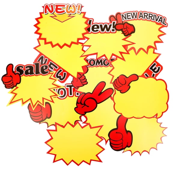 Luxshiny 120Pcs Yellow Star Shaped Sale Tags Fluorescent Paper Price Labels for Retail Store Fundraising Decor