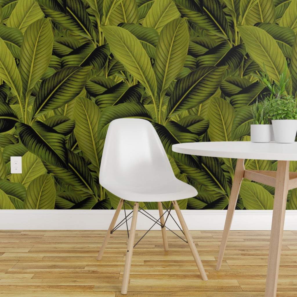 Peel-and-Stick Removable Wallpaper Palm Tropical Jungle Leaves