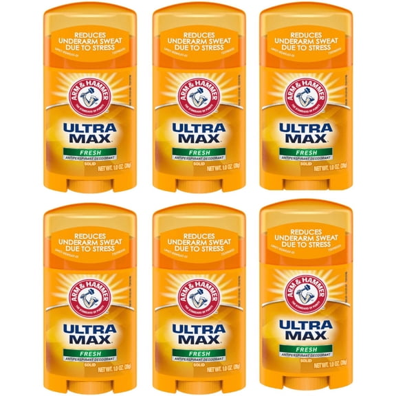 Arm & Hammer Ultra Max Solid Antiperspirant Deodorant, Fresh Scent 1oz - Pack of 6