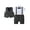 Grey, variant on Infant Boy Outfits 4Pcs Newborn Tuxedo Short Sleeve Gentleman Wedding Jumpsuit Vest Bowtie