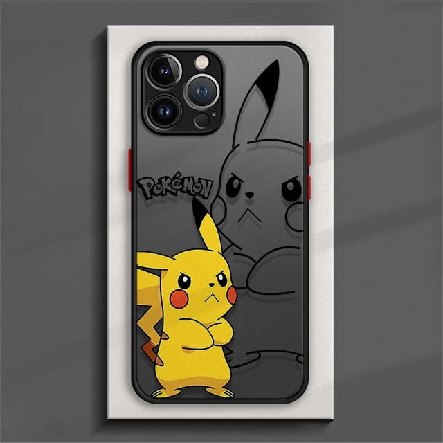 Cartoon Pikachu Phone Case For iPhone 15 14 11 Pro Max 13 12 Mini XR X SE 7 8 6 6S Plus Hard Matte Shell Protective Cover Fundas F05 For iPhone 12