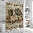 thumbnail image 5 of Vintage Farmhouse Shower Curtain Set - Extra Long 72" x 96" Washable Bathtub Curtain with 12 Hooks, Retro Country Boots Flowers Leaf Wooden Plank Waterproof Fabric Shower Curtains for Bathroom Décor, 5 of 6