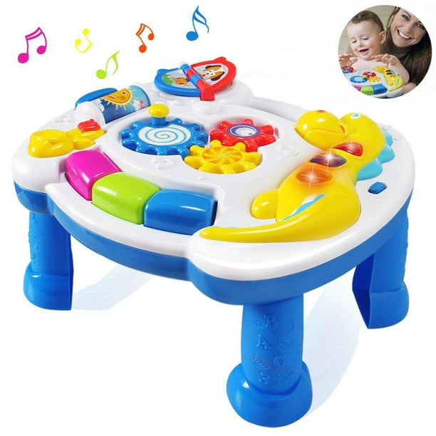 Homofy Homof Baby Toys Musical Learning Table 6 Months Up Early Education Music Activity Center Game Table Toddlers Infant Kids Toys For 1 2 3 Years Old Boys Amp Girls Lighting Amp