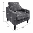 thumbnail image 6 of SESSLIFE Wider Seat Accent Chair, Comfy Arm Chair Mid Century Modern Sofa Chair for Small Spaces Bedroom, Home Offfice, Apartment(Gray), 6 of 6