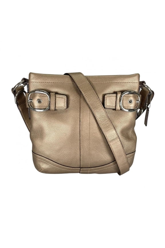 Pre-Owned Coach COACH Shoulder Bag Duffle Soho Glovetanned Leather F16514 Gold