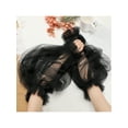 thumbnail image 6 of INSPIRE CHIC Women's Tulle Solid Color Transparent Fingerless Thin Sheer Large Lantern Sleeve One Size Black, 6 of 6