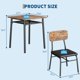 thumbnail image 2 of Yeshouse Juego de comedor de 3 piezas para 2 personas, mesa pequeña de madera con estante y 2 sillas tapizadas, 2 of 7