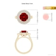 thumbnail image 5 of ANGARA Lab Grown 3.57 Ct Round Ruby Double Halo Engagement Ring for Women in 14K Yellow Gold (Size-9mm) | July Birthstone, Birthday, Anniversary, Jewelry Gift for Women | Lab-Grown Ruby Ring, 5 of 7
