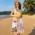 thumbnail image 3 of Lsque Sanrio Print Women's Casual Dress T-Shirt Summer Short Sleeve Scoop Neck Swing Dresses, 3 of 7