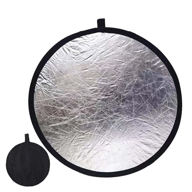 Reflector de luz plegable 2 en 1, Reflector de fotografía Reflector de fotos portátil para transmisión en exteriores y viajes en interiores plateado