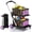 Purple, variant on Dkenicor Folding Shopping Cart with 2 Storage Crates,Collapsible Cart with 360°Rolling Wheels,8-in-1 Mobile Folding Trolley for Shopping,Picnic and Office,Blue