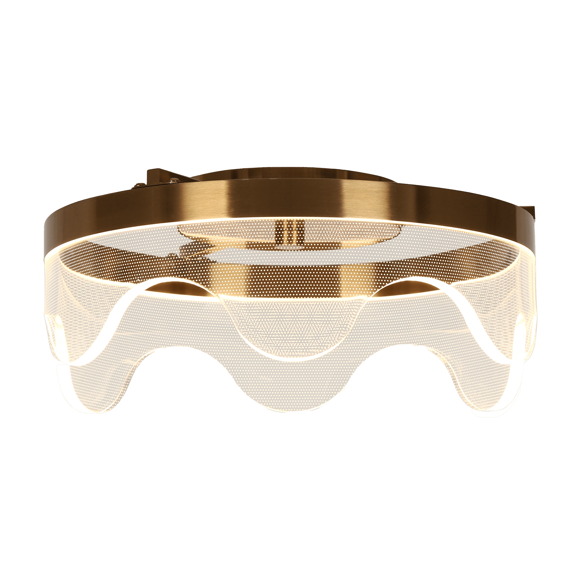 Awtisfin 13-in Polished Gold Indoor 1 -Light LED Flush Mount Light with Clear Glass Acrylic Shade