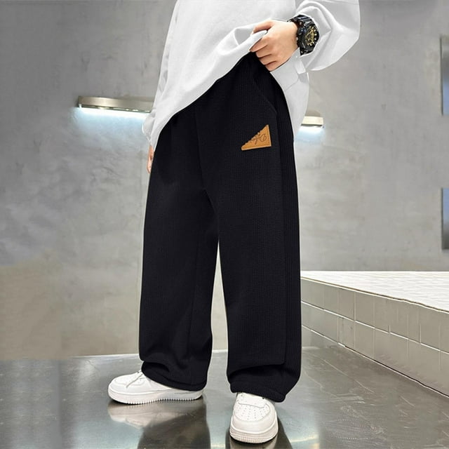 Pantalones largos de pana para niños, para otoño e invierno, deportivos y de ocio, de pierna recta, largos, de poliéster