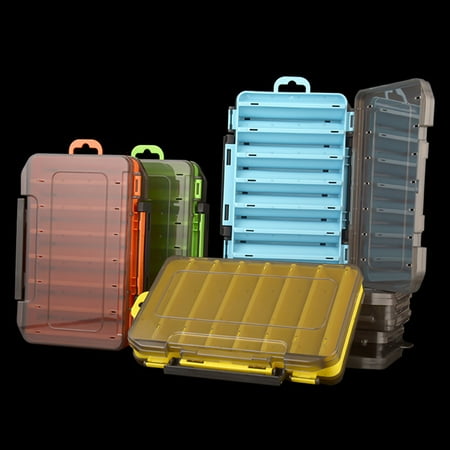 shenmeida Tackle Box Fishing Lure Box Organizer Double Sided Fishing Bait Storage Box Compartment Organizer Box Container
