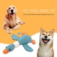 thumbnail image 4 of Peggybuy Pet Dog Squeak Goose Bite Clean Teeth Plush Animal Training Toy (Blue), 4 of 9