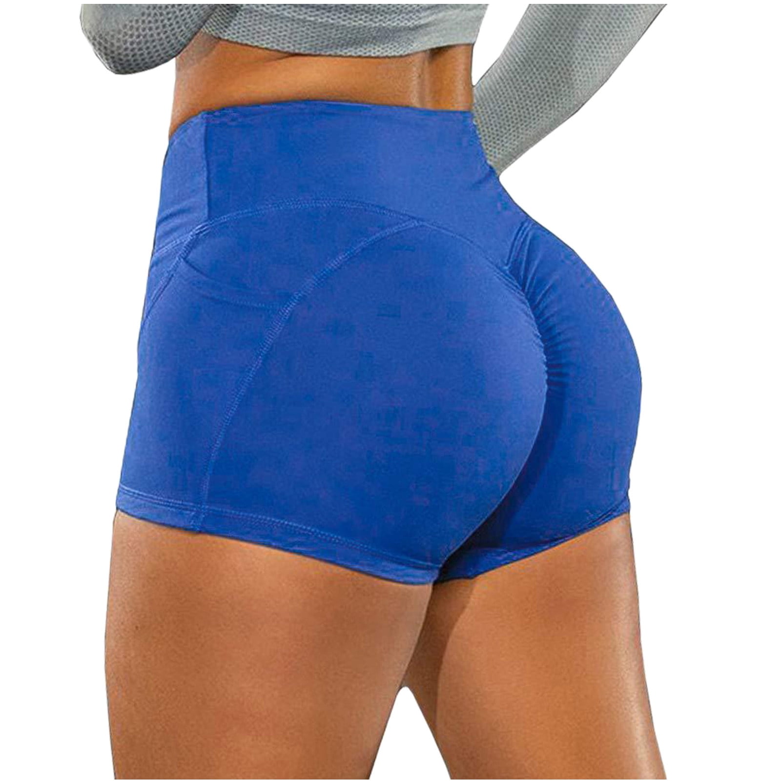 Womens Running Shorts High Waisted Print Scrunch Butt Lifting Booty Fitness Athletic Gym Workout