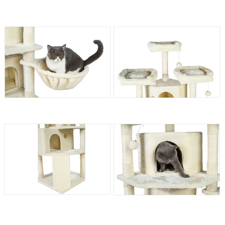 Hey-brother XL Size Cat Tree, Cat Tower with 3 Caves, 3 Cozy