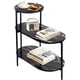 thumbnail image 1 of de Auxiliar Lateral 3 Niveles, Mesita de Mármol Patrón para Sala de Estar, Dormitorio,Sofá, Mesa Auxiliar Lateral con Estructura de Metal, Mesa de Café Moderna, Color Negro (Negro), 1 of 7