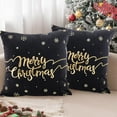 thumbnail image 5 of Luoshdecor Gold and Black Throw Pillow Covers 18x18 in,Merry Christmas Pillow Cases Square Decorative Cushion for Outdoor Home Bed Sofa Couch, 5 of 6